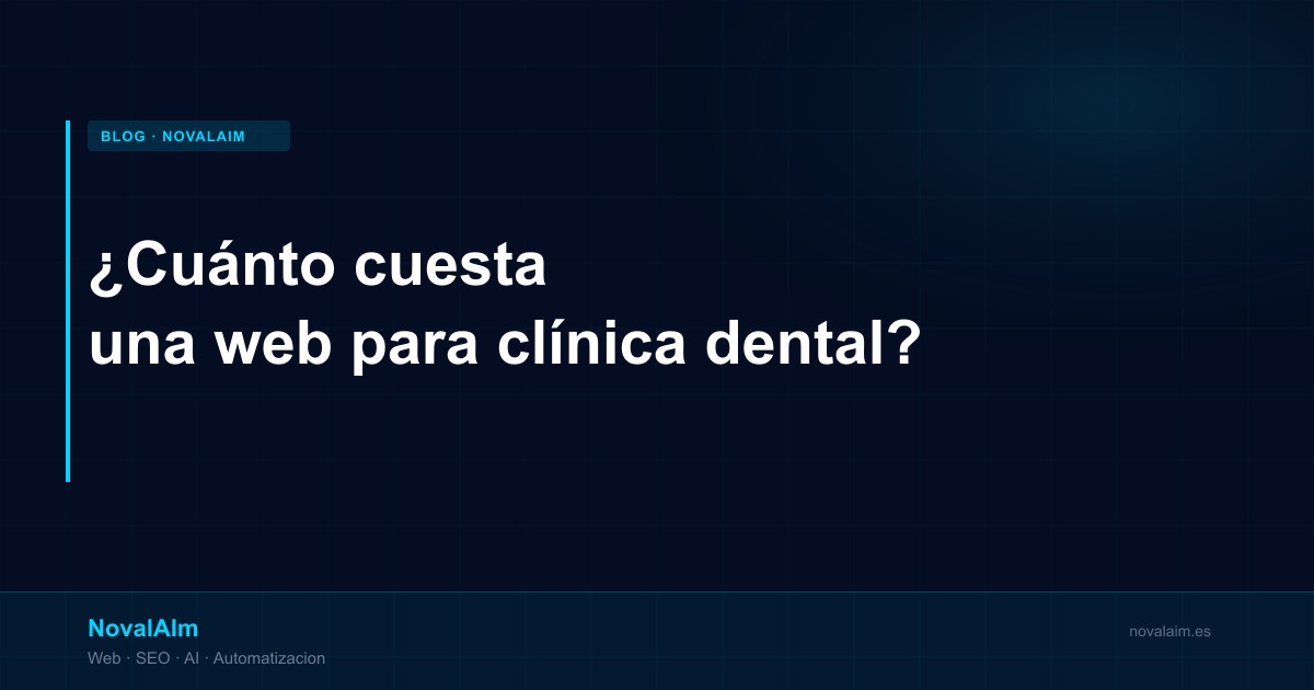 ¿Cuánto cuesta una web para una clínica dental en 2026?