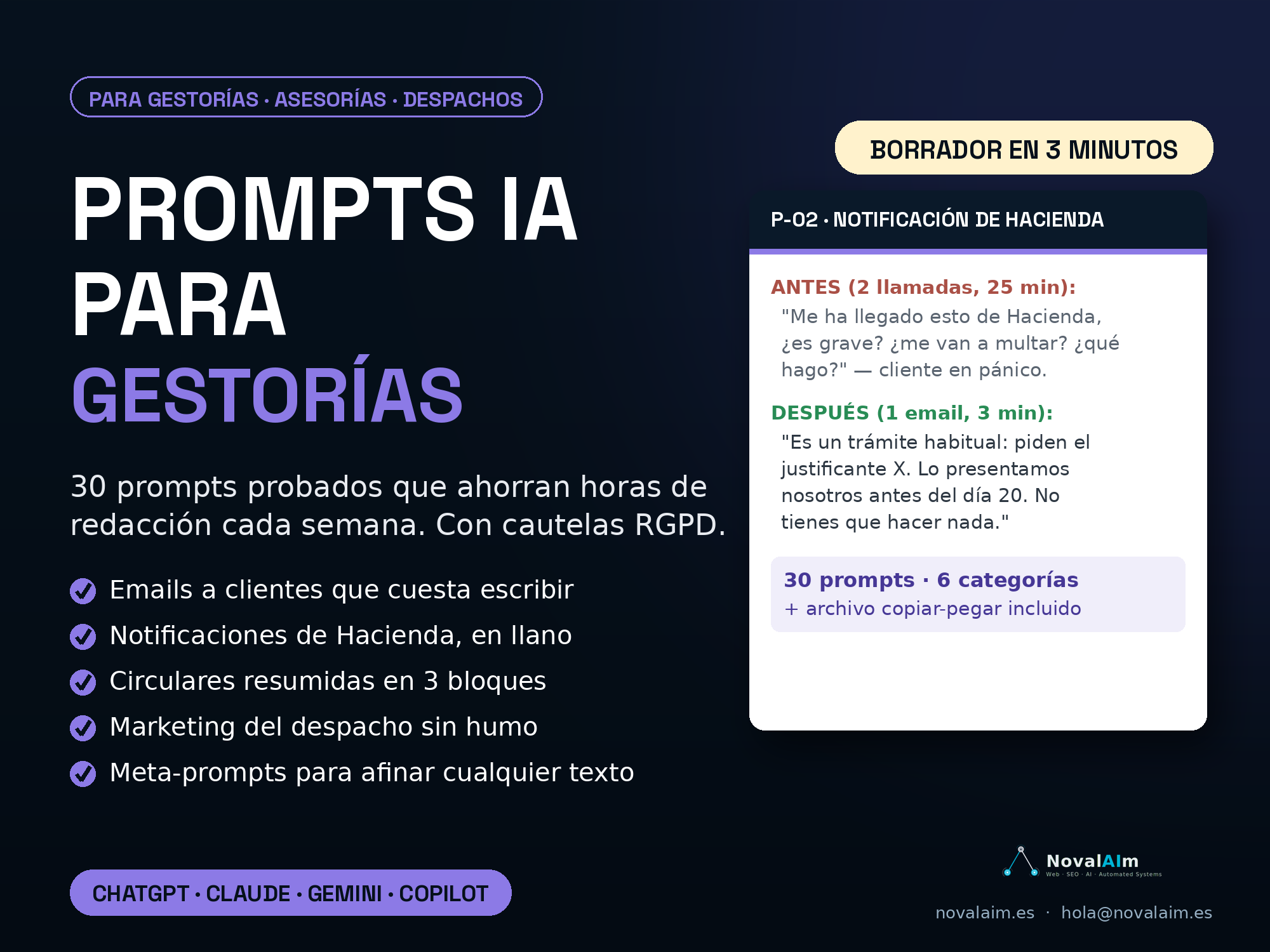 Portada Prompts IA para Gestorías